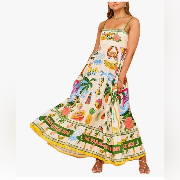 Tropical Print Maxi Dress - Picture 2 of 7